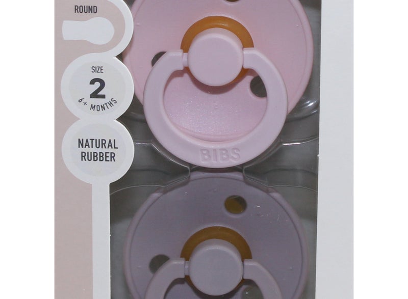 بيبس BIBS لهاية أطفال - Colour 2 PACK لاتكس مقاس 2 Blossom/Dusky ليلكي - Image 2