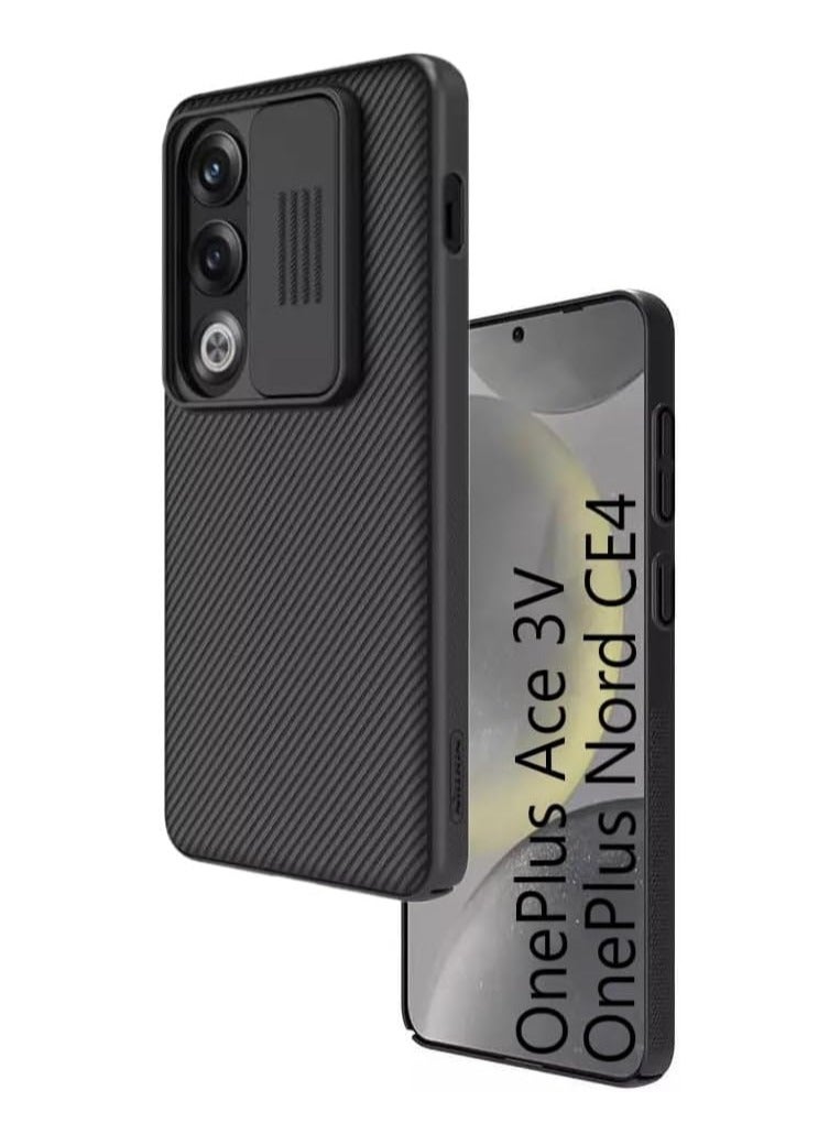 Nillkin OnePlus Nord CE4 Case, OnePlus Ace 3V Camsheild Pro Case With Slide Camera Lens Protection PC Back & TPU Frame Bumper Protection Anti Fingerprint Soft Delicate Touch Case for OnePlus Nord CE 4 Black