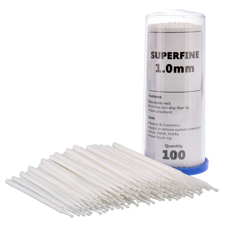 TCP Global TCP Global 100 Paint Touch Up Brushes Disposable Micro Brush Applicators White with Fine 10 mm Tips  Auto Body Shop Auto Car Detailing Hobby 