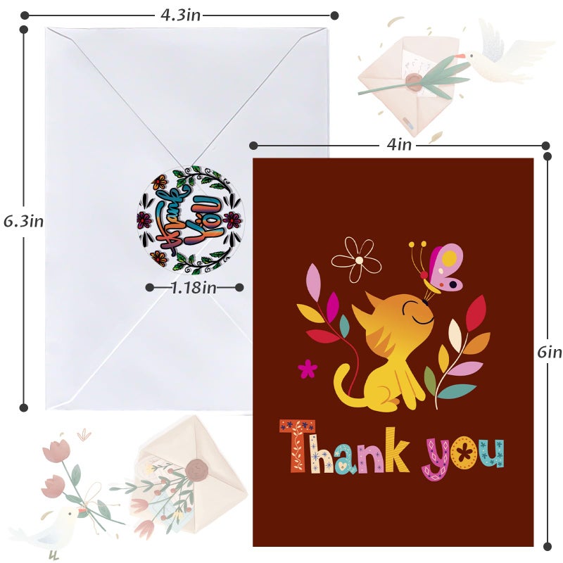YedsIntu 64 Pack All Occasion Cards Assortment Box with Envelopes & Stickers, 4Ã—6 Inch Assorted Blank Greeting Cards for Birthday, Holiday, Love, Anniversary, Thinking of You, Thank You Cards - Image 4