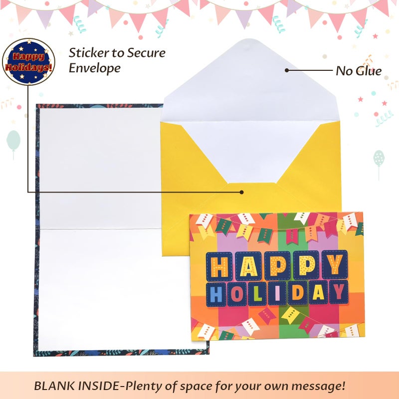 YedsIntu 64 Pack All Occasion Cards Assortment Box with Envelopes & Stickers, 4Ã—6 Inch Assorted Blank Greeting Cards for Birthday, Holiday, Love, Anniversary, Thinking of You, Thank You Cards - Image 5