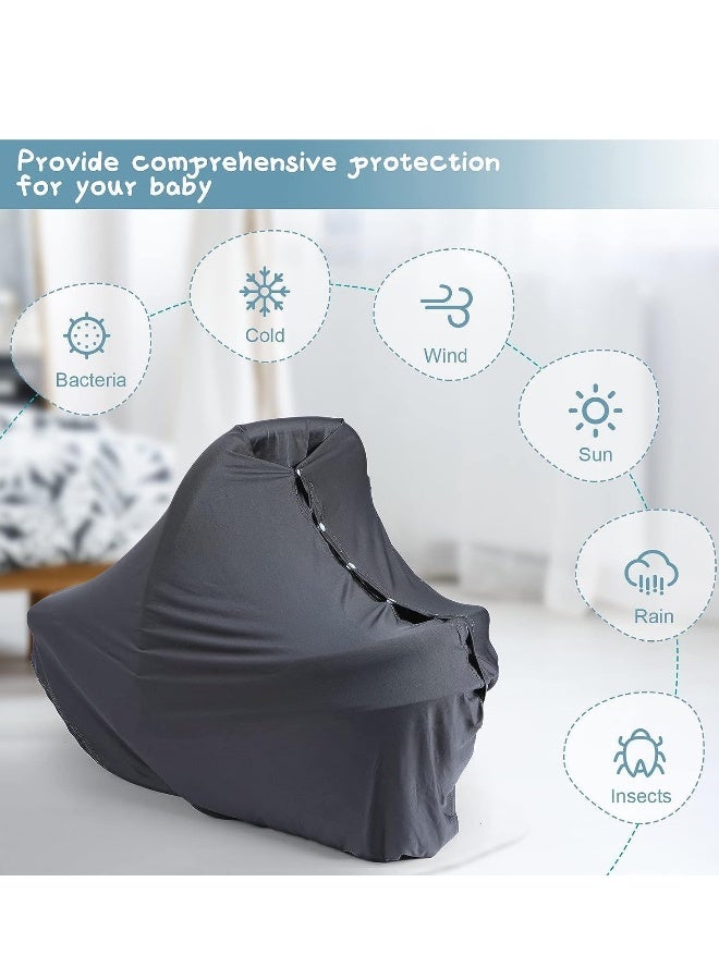 Feeding Cover Privacy Nursing Cover Soft and Breathable Nursing Poncho Nursing Poncho Scarf with Button for Boys and Girls Seat Infant Car Seat Canopy Cover - Image 5