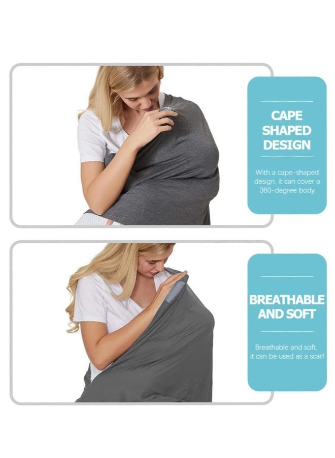 Feeding Cover Privacy Nursing Cover Soft and Breathable Nursing Poncho Nursing Poncho Scarf with Button for Boys and Girls Seat Infant Car Seat Canopy Cover - Image 4