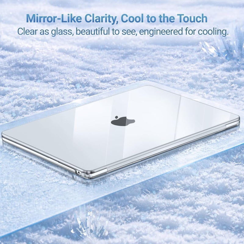 MOSISO Crystal Clear Hard Shell Case for MacBook Air 13.6 inch with Keyboard Cover, Screen Film, and Pouch - Image 3