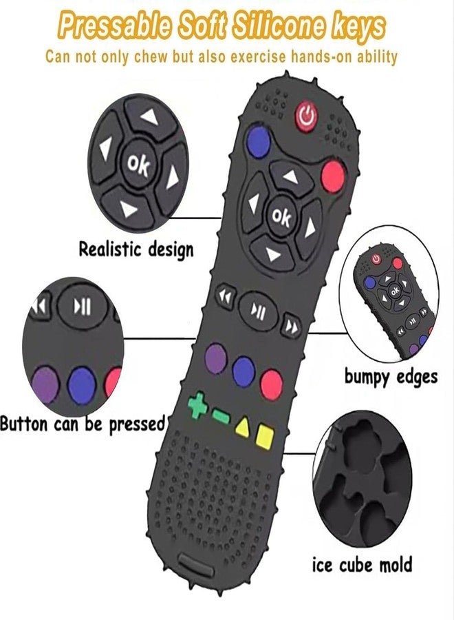 Defflo Silicone Remote Control Shape Teether for 3+ Month Baby & Toddlers, Helps Biting Skills Development, Activity and Sensory Toys for Infants 3-24 Months, BPA Free Teething for Newborn Infant - Image 5