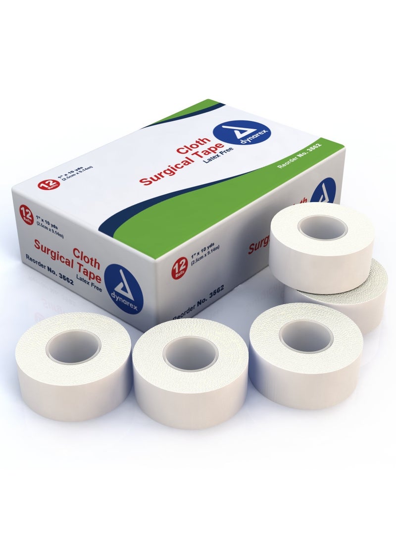 Dynarex Cloth Surgical Tape - 1 Inches X 10 Yds, (box of 12 RL) by DYANAREX 