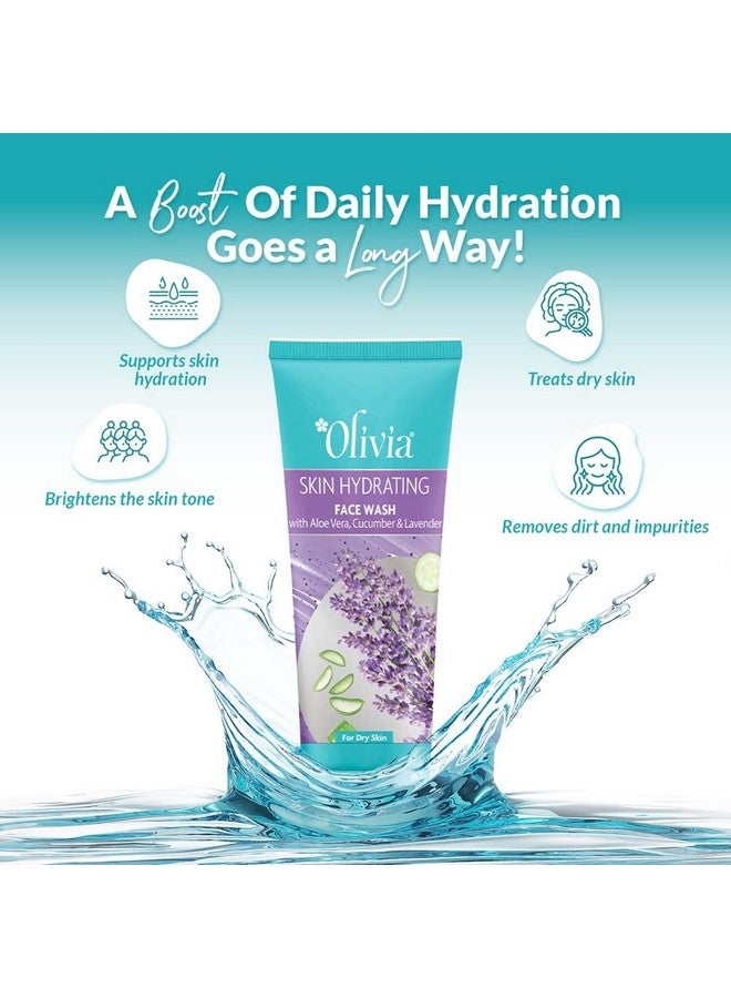 Olivia Hydrating Face Wash With Aloe Vera Cucumber And Lavender | Face Wash For Dry Skin, Normal Skin & Sensitive Skin | Gently Cleanses Skin From Dirt & Oil, Paraben Free - 100Ml - Image 2