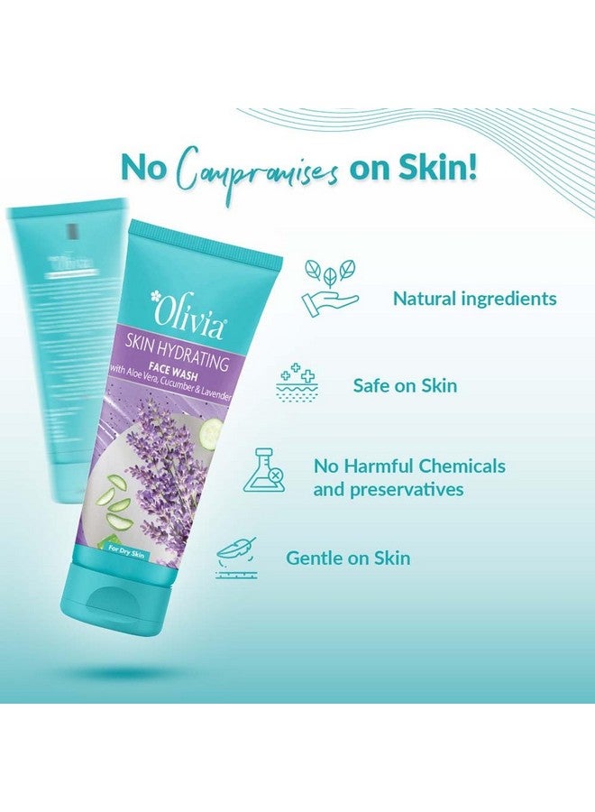 Olivia Hydrating Face Wash With Aloe Vera Cucumber And Lavender | Face Wash For Dry Skin, Normal Skin & Sensitive Skin | Gently Cleanses Skin From Dirt & Oil, Paraben Free - 100Ml - Image 4
