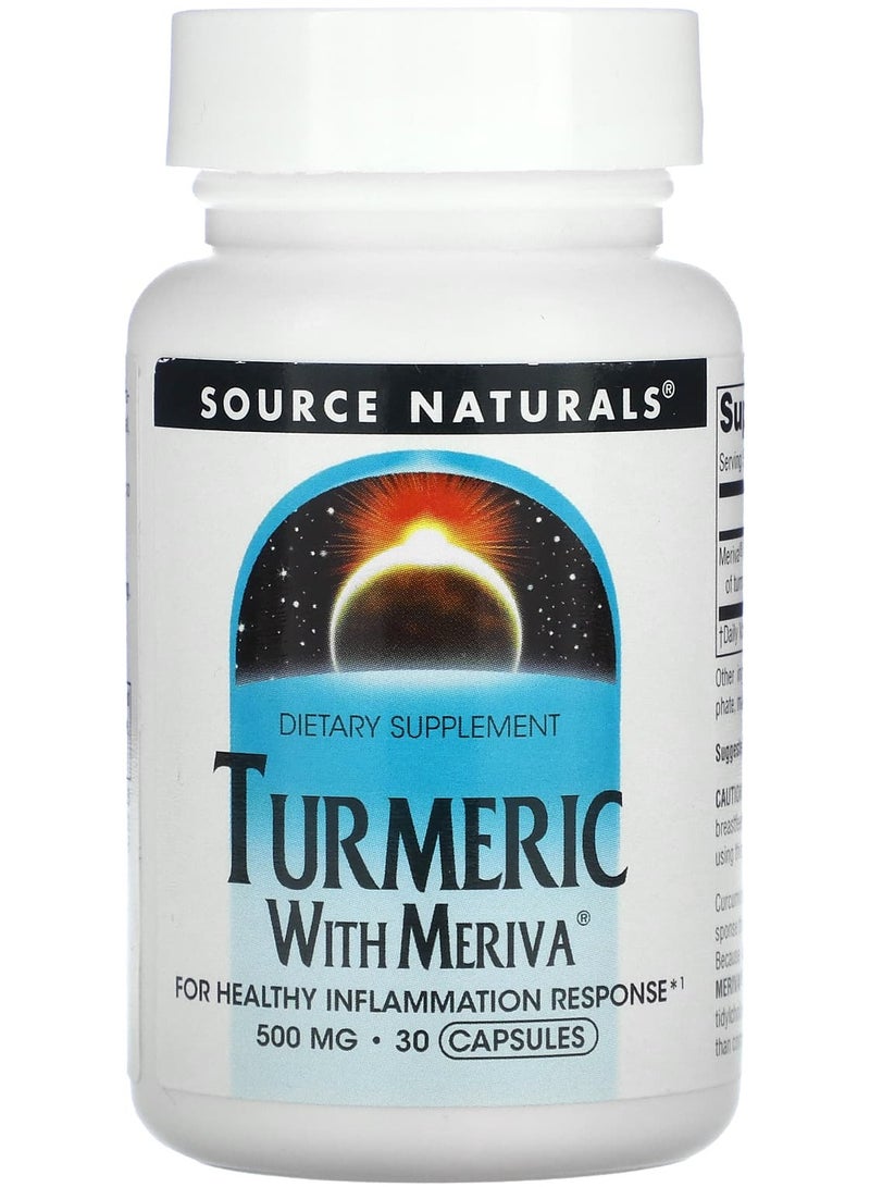 Turmeric With Meriva, 500 mg, 30 Capsules