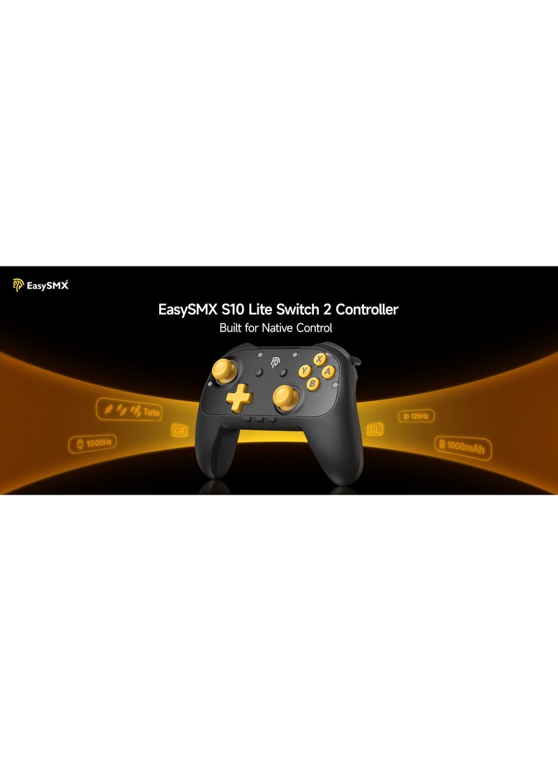 EasySMX Classic Gamepad EasySMX S10 Lite Wireless Gaming Controller for Switch/Switch 2, PC, Android, iOS with Drift-Free Hall Effect Joysticks with Longer Lasting Glide Tech for Silky Control, One-Key Wake-Up, Voice Chat, 9-Axis Motion, 2 Back Buttons, Great for Kids, Casual & Serious Gamers, Ergonomic Anti-Slip Grip, 1000mAh Battery Play 22hours - Image 2