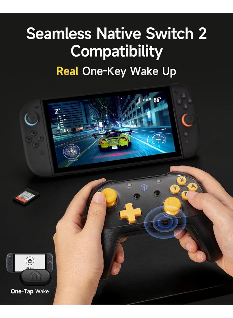 EasySMX Classic Gamepad EasySMX S10 Lite Wireless Gaming Controller for Switch/Switch 2, PC, Android, iOS with Drift-Free Hall Effect Joysticks with Longer Lasting Glide Tech for Silky Control, One-Key Wake-Up, Voice Chat, 9-Axis Motion, 2 Back Buttons, Great for Kids, Casual & Serious Gamers, Ergonomic Anti-Slip Grip, 1000mAh Battery Play 22hours - Image 5
