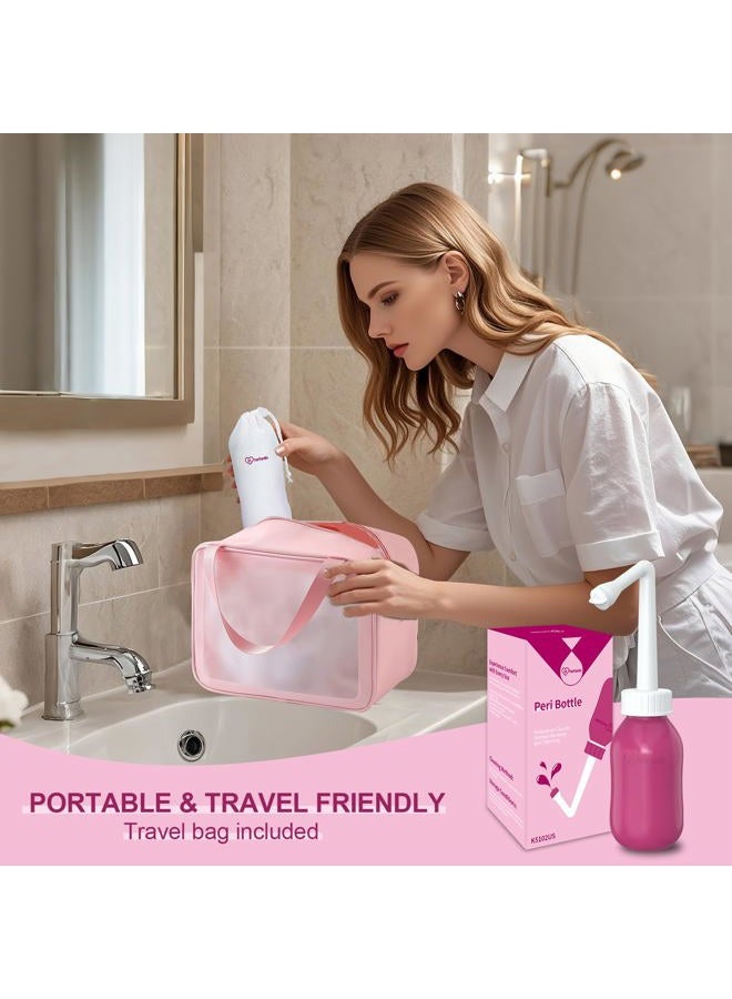 HeTaiDa زجاجة بيري للعناية بعد الولادة، زجاجة للعناية بالمنطقة الحساسة للأمهات الجدد، زجاجة بيري سعة 10 أونصات للاستخدام المقلوب لاستعادة ما بعد الولادة، بيديت محمولة للنساء - Image 5