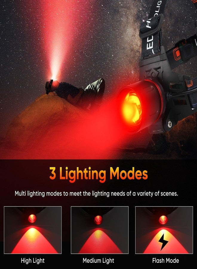 WINDFIRE Red Light Headlamp, Rechargeable Red Hunting Headlamp with 3 Lighting Modes, Zoomable, IPX4 Waterproof Red LED Head Lamp for Astronomy, Stargazing, Night Observation - Image 3