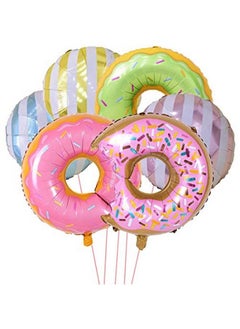 6Pcs Big Donut Foil Balloons Large Mylar Doughnut Balloons For Kids Birthday Party Wedding Decoration Baby Shower Donut Time