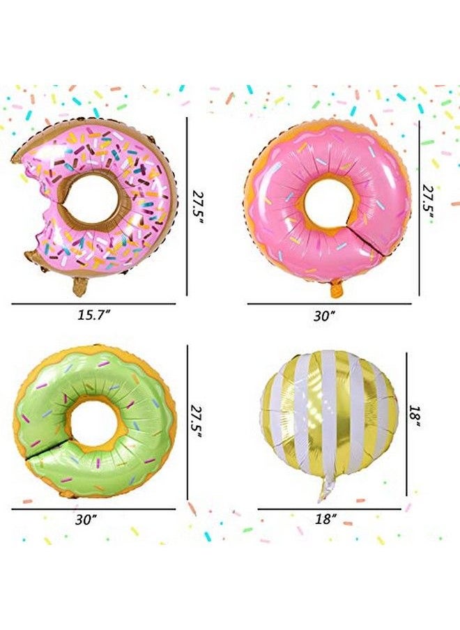 Generic - 6Pcs Big Donut Foil Balloons Large Mylar Doughnut Balloons For Kids Birthday Party Wedding Decoration Baby Shower Donut Time - Image 1