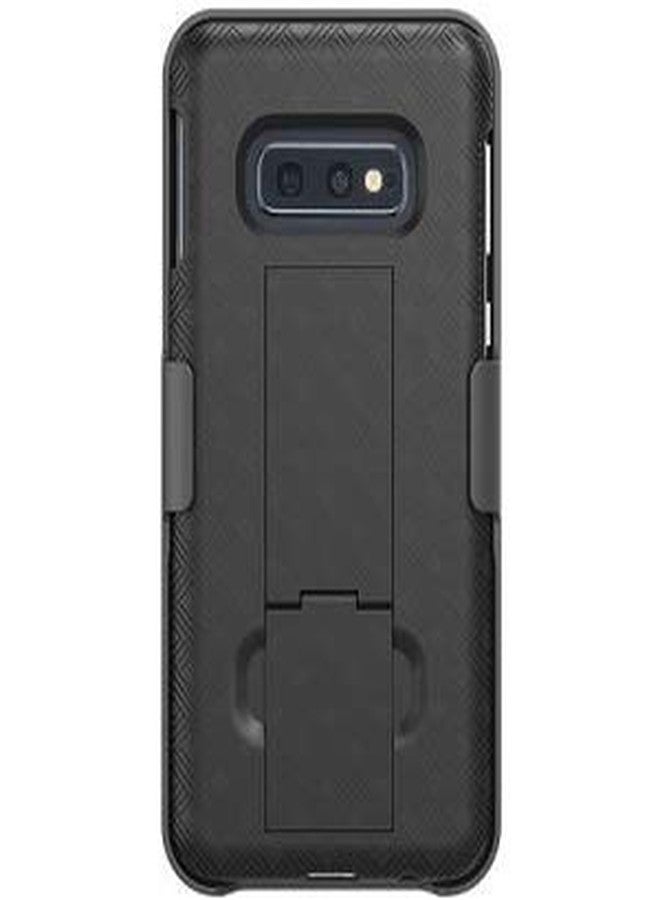 جراب حماية BELTRON نحيف مع حافظة لهاتف Galaxy S10E مزود بمشبك حزام دوار وحامل مدمج (متوافق مع Samsung Galaxy S10E G970 2019) - أسود غير لامع - Image 4