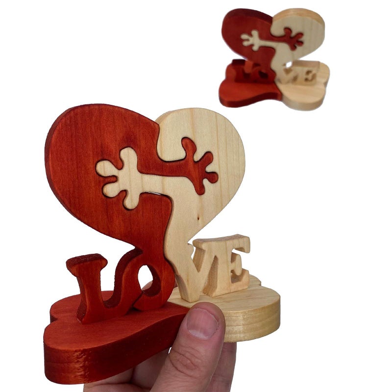 Wooden Heart Ornament Valentines Day Gift Love Letter Board Home Decor - Image 3