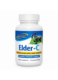 North American Herb & Spice Elderc 60 Capsules Elderberry Concentrate Immune Support Healthy Respiratory Response Contains Oreganol P73 Nongmo Gluten Free 30 Servings  - Image 2
