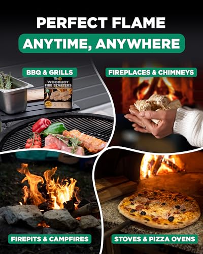 WH 370 قطعة من مشعل النار الطبيعي لمدفأة داخلية - صندوق كبير 10 رطل - مشعلات فحم طويلة الاحتراق - مشعلات خالية من الرائحة لمدفأة الخشب، المدخنة، نيران المخيم والشواء - اشتعال سريع - Image 5