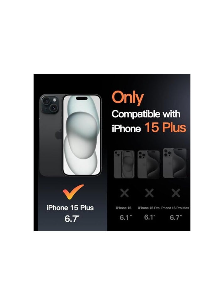 JETech Kickstand Case for iPhone 15 Plus 6.7-Inch Compatible with MagSafe, Built-in Camera Ring Stand, Shockproof Phone Bumper Cover, Magnetic Anti-Scratch Clear Back (Black) - Image 2