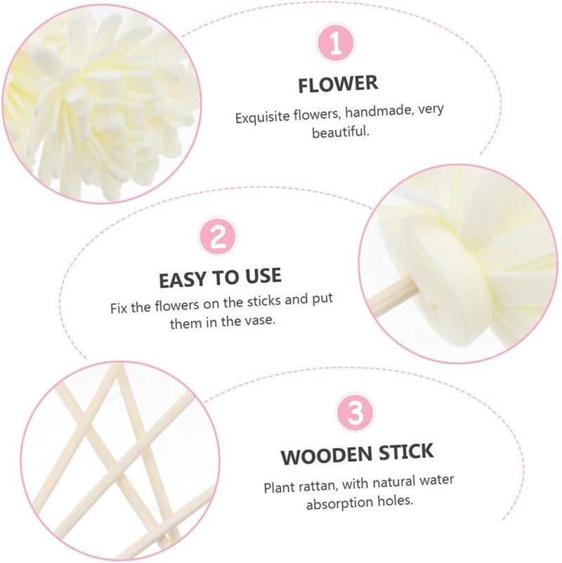 Amosfun 10pcs Simulated Chrysanthemum Aromatherapy Sticks Home Luxury Scent Refill Essential Oil Diffusers - Image 3