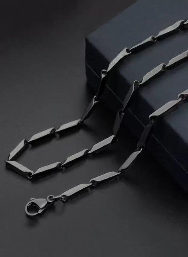 ميناز سلسلة ميناز للرجال، لون أسود، أنيقة، مقاومة للصدأ، قلادة أنيقة من الفولاذ المقاوم للصدأ، إكسسوارات ومجوهرات - Image 4