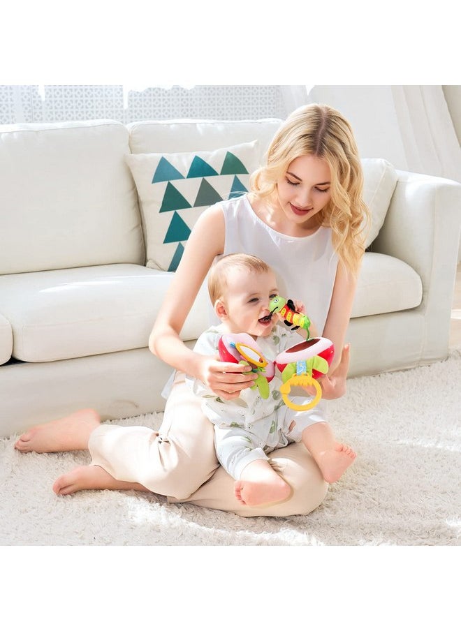 Jollybaby - Jollybaby Newborn Plush Stuffed Fruit Rattle Toy for Stroller Car Seat Crib, Montessori Sensory Plush Strawberry Toy with Rattle and Mirro Toy for Baby 0-6-12 Month, Infant Baby Boy Girl Shower Gift - Image 1