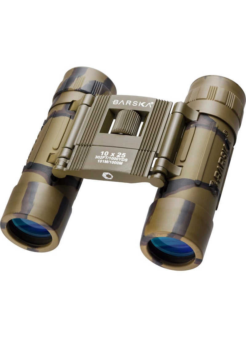 BARSKA Barska Lucid View 10x25 Camo Compact Binoculars for Outdoor Travel Hunting Hiking Events  - Image 1