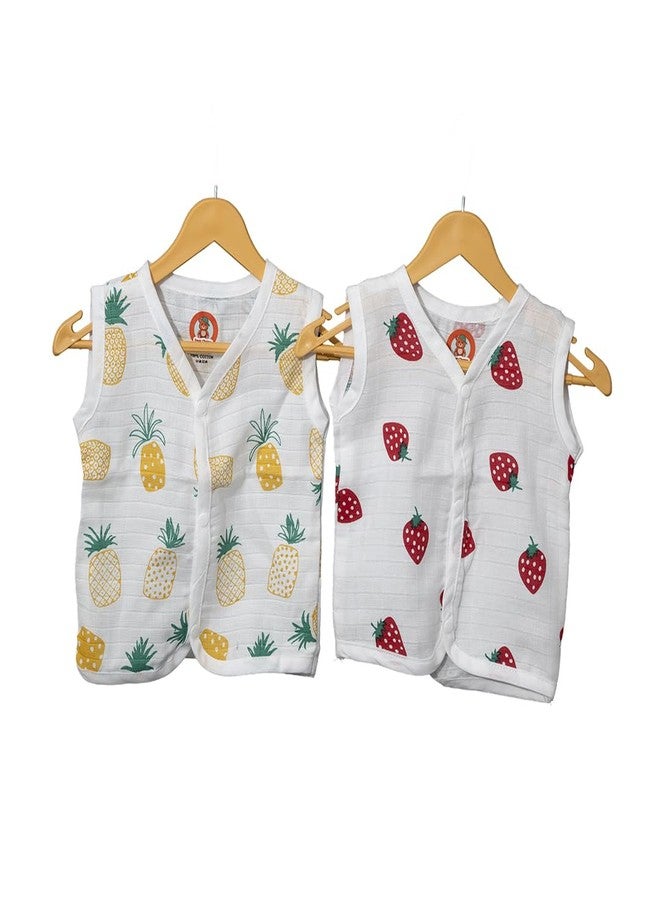 DearChamp دير تشامب ملابس أطفال حديثي الولادة من القطن العضوي النقي المطبوع من الموسلين/الصدرية/القماش والحفاضات/اللانجوت (عبوة من قطعتين) (9-12 شهرًا) - Image 4