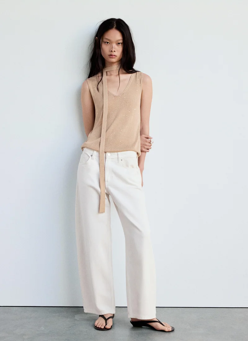 Knitted Top With Sequin Detail