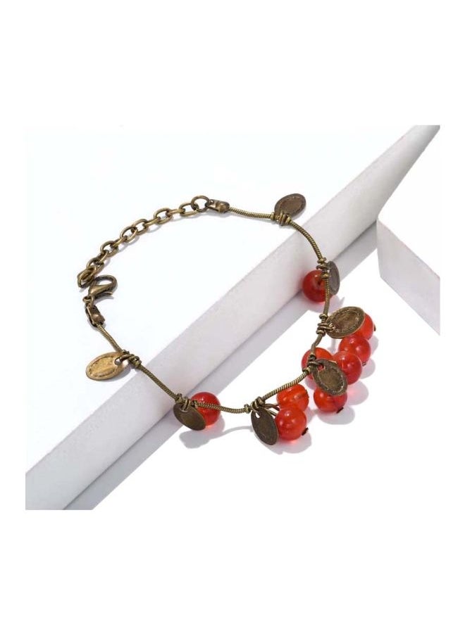 NIBEMINENT - Crystal Cherry Metal Charm Bracelet - Image 1