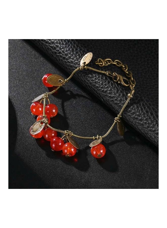NIBEMINENT - Crystal Cherry Metal Charm Bracelet - Image 1