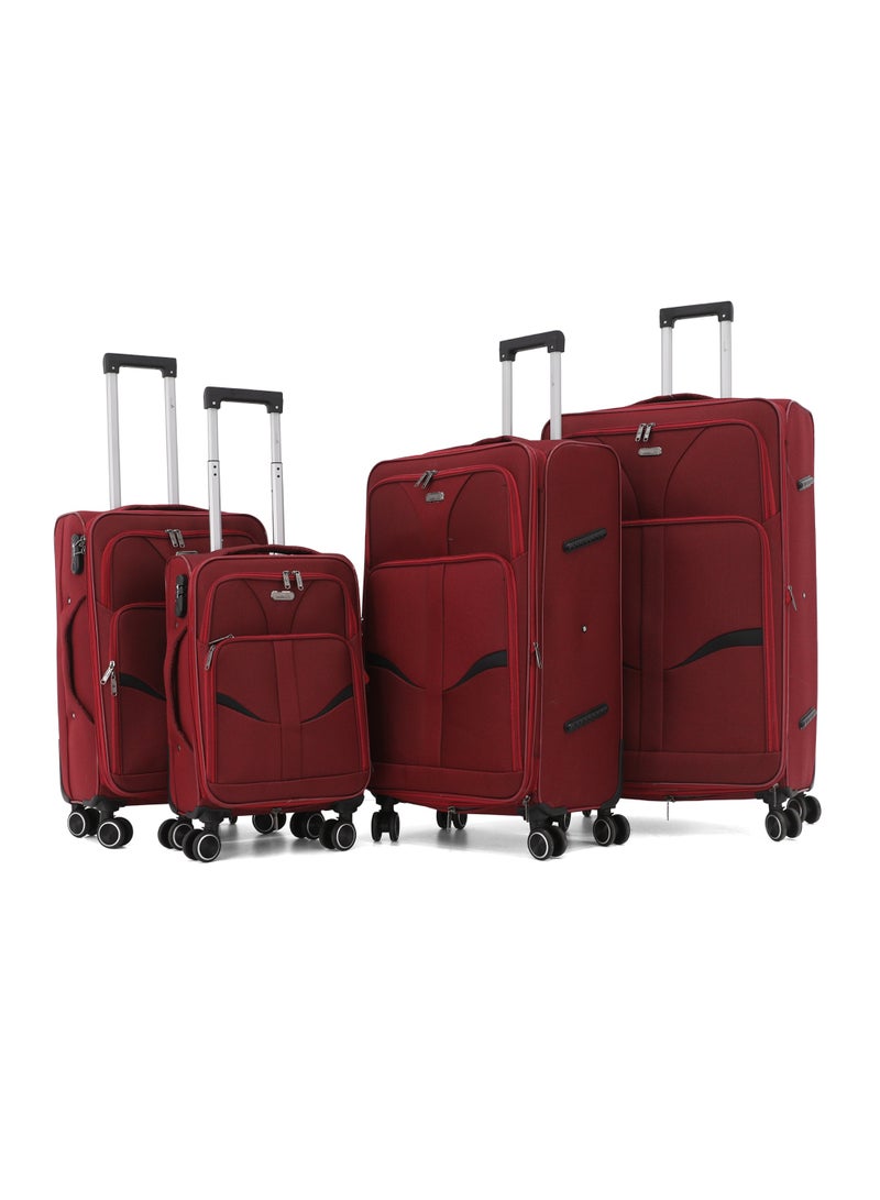 MELIFE 4 Piece Soft Luggage Set | 20", 24", 28", 32" | Lightweight Travel Trolley Bags | 360° Spinner Wheels - Image 1
