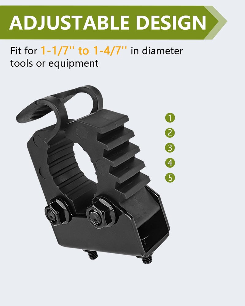 ADTOPI 4 Pack Molle Panel Clamps Universal Truck Bed Mounts Fit 1-3/16’’ to 1-9/16’’ in diameter Tools Quick-Release Shovel Holder Molle Mount for Off-Road Vehicles Trucks Pickups UTV ATV, Black - Image 3