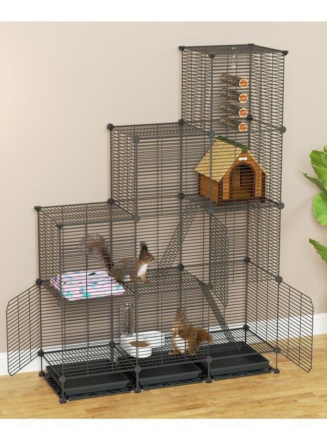 Generic - Indoor Cat Cage Bird Flight Cages Cat Crate Kennels Large w/ Front Doors Ladders Platforms Bed Bottom Tray for Pet Puppies Ferrett Rabbit Hedgehog - Image 1