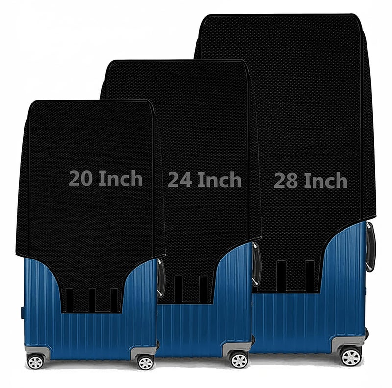 Fancy Walas Set of 3 Trolley Bag Cover/Suitcase Bag Cover/Nylon Trolley Cover/Waterproof Dustproof Luggage Cover/Zippered Nylon Suitcase Cover Protectors (Black, 20 inch, 24 inch, 28 inch Pack of 3) - Image 1