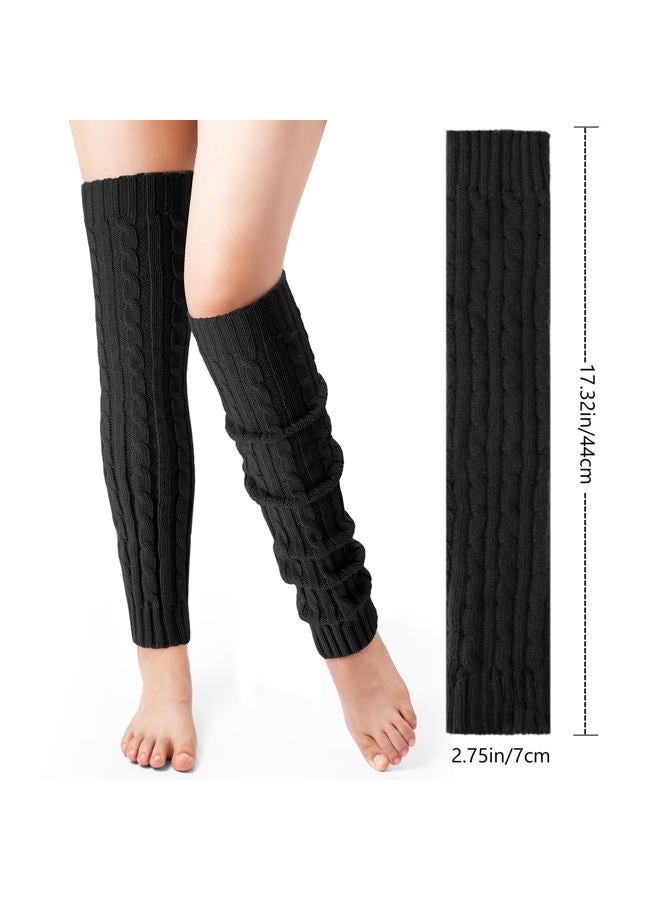 Pleneal Leg Warmers for Women - 2 Pairs Fashion Cable Knit Warm Leg Warmers 80s Accessories for Party Sports Yoga - Image 3