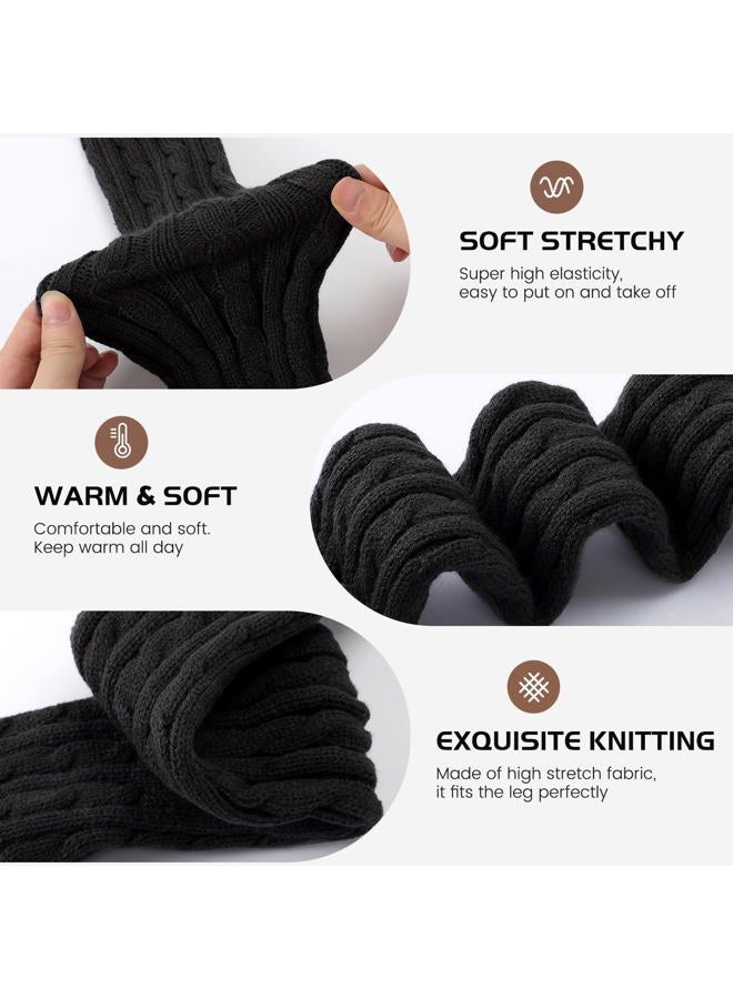 Pleneal Leg Warmers for Women - 2 Pairs Fashion Cable Knit Warm Leg Warmers 80s Accessories for Party Sports Yoga - Image 4