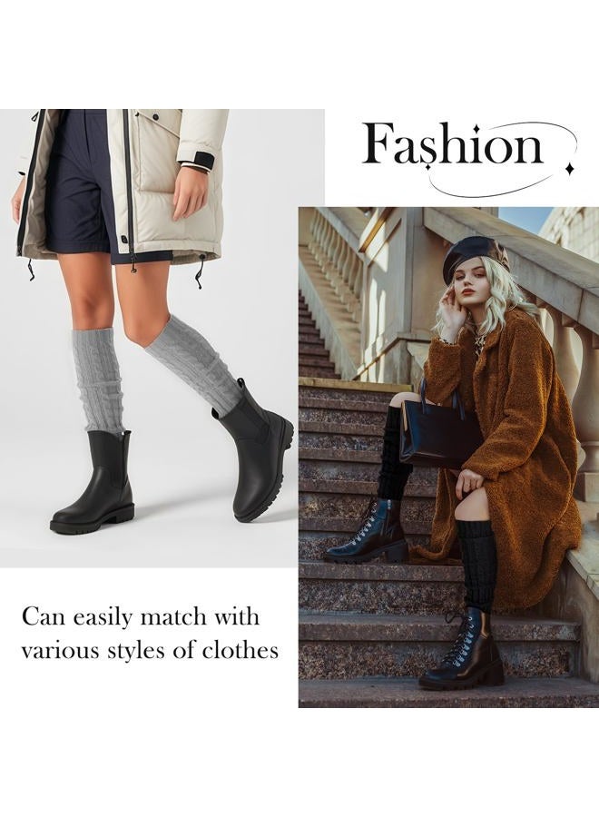 Pleneal Leg Warmers for Women - 2 Pairs Fashion Cable Knit Warm Leg Warmers 80s Accessories for Party Sports Yoga - Image 5