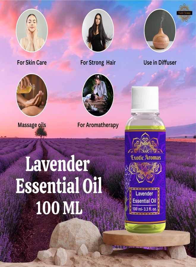 Exotic Aromas Lavender Essential Oil 100 Ml for Aroma Therapy, Stress Relief, Hair, Skin - Image 2