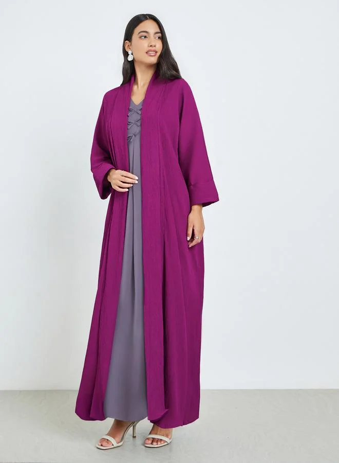 Amirah  Purple Open Front A-Line Abaya for Women | Best Price UAE