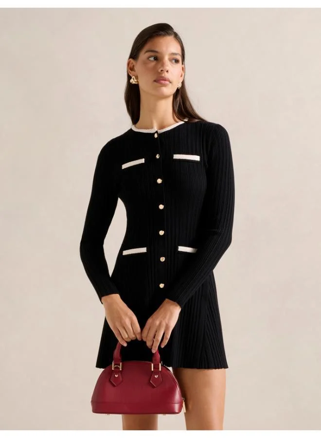 Brielle Fit and Flare Knit Mini