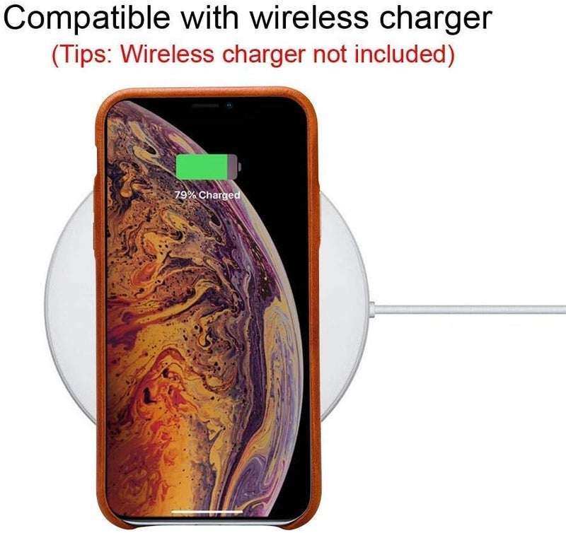 حافظة جلدية واقية فائقة النحافة عتيقة ذات قبضة مانعة للانزلاق وهيكل غطاء خلفي صلب لـ iPhone X /10 5.8 بوصة بني - Image 4