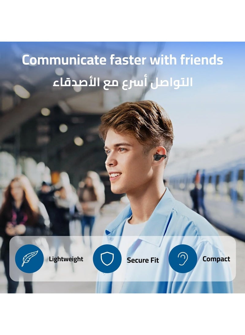 GUDOO سماعات رأس البلوتوث اللاسلكية 5.3 سماعات رأس البلوتوث ذات القدرة المفتوحة 10-12 ساعة من وقت الاستخدام للجري والمشي متوافق مع آي فون وأندرويد - Image 5