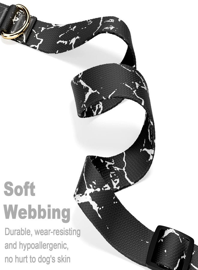 Rnivvi Dog Collar for Small Dogs, Cute Marble Heavy Duty Adjustable Puppy Collar with Quick Release Buckle for Girl & Female, Pet Accessories for Walking Running, XS Length 5/8" Width, Black - Image 3