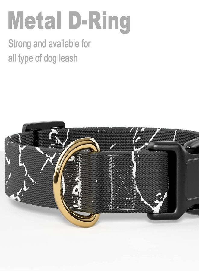 Rnivvi Dog Collar for Small Dogs, Cute Marble Heavy Duty Adjustable Puppy Collar with Quick Release Buckle for Girl & Female, Pet Accessories for Walking Running, XS Length 5/8" Width, Black - Image 5