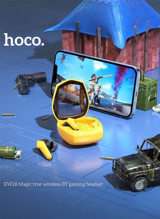 هوكو. سماعة ألعاب لاسلكية حقيقية بتقنية بلوتوث EW28 (صفراء) - Image 4