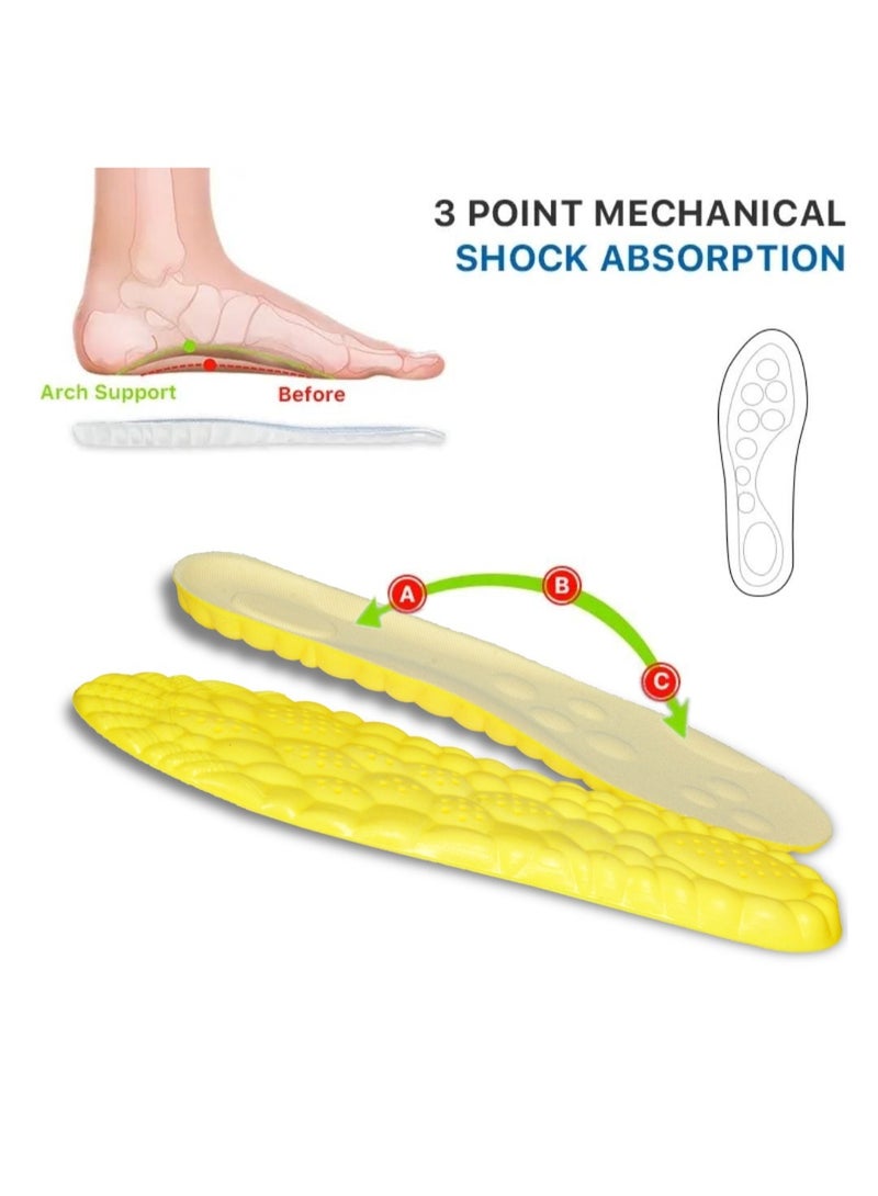 Dr. Joe Medical Brushes Meron Foam Flexible Shock Absorption Arch Support Insole for Running and Sports Shoes, Memory Foam 4D Cloud Technology Foot Insert, Breathable Soft Padded Comfortable Non Slip Shoe Insoles for Men and Women, U Shaped Heel Alignment Orthopedic Support Insert, Sweat Absorbing Honeycomb Design, Lightweight Durable Polyurethane Material, Suitable for Casual Shoes Boots Work Shoes Sneakers Slippers, Pain Relief Foot Cushion Insole for Daily Use, 1 Pack High Resilience Gel Padding Impact Protection, All Day Comfort Support for Plantar Fasciitis Heel Pain Arch Pain Flat Feet, Trim to Fit Universal Size Insert - Image 4