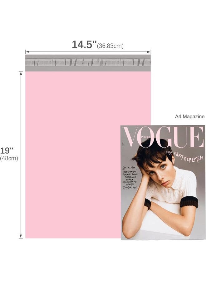 Fuxury 400 Pcs Poly Mailers 14.5x19 Inch, Bulk Shipping Bags for Clothing, Strong Adhesive Shipping Envelopes for Small Business Suppliers,Waterproof Mailers Poly Bags Mailing Envelopes Light Pink - Image 2