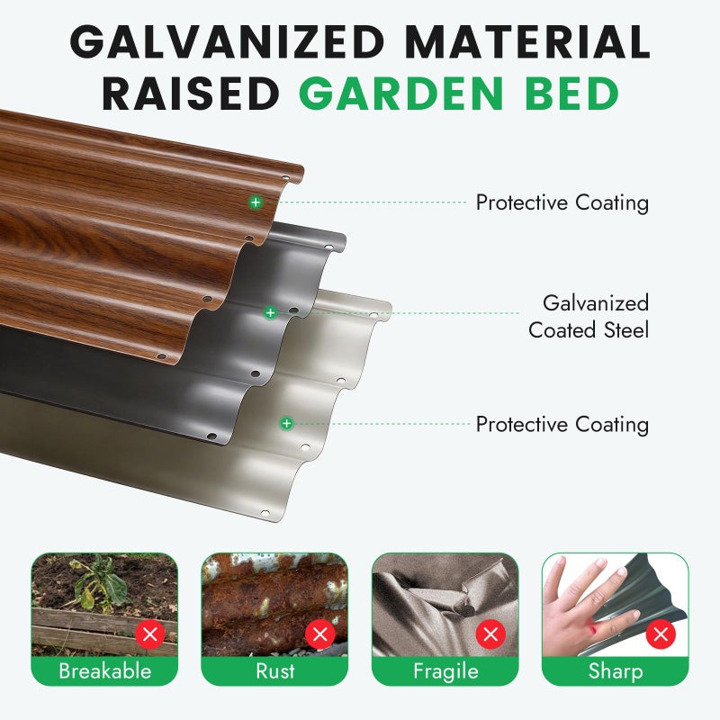 INNO STAGE INNO STAG 3 Pcs Round Galvanized Raised Garden Bed â€” 2Ã—2Ã—1ft Planter Box Outdoor Raised Beds Kit for Gardening Vegetables, Fruits, Herbs, and Flowers, Grain - Image 5